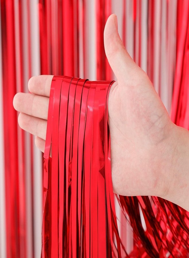 Flyloons Blue and Red Foil Curtains for Birthday Decoration items Backdrop Pack of 2 Baby shower Anniversary, Marriage, Bachelorette Party celebration theme - Image 3